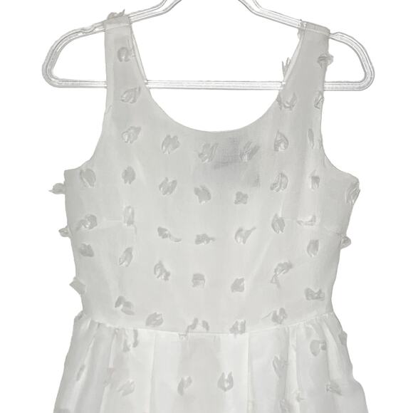 MOLLY BRACKEN Sleeveless Mini Dress Fit & Flare Textured Polka Dot White Size S - Picture 4 of 9
